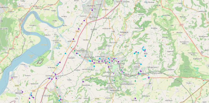 litter plotted around stroud